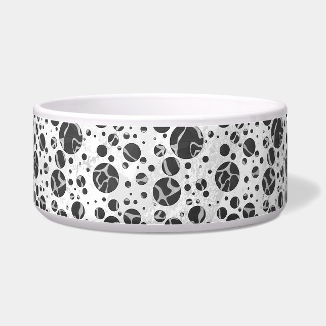 Giraffe Polka Dot Black and Light Gray Print Napf (Rechts)