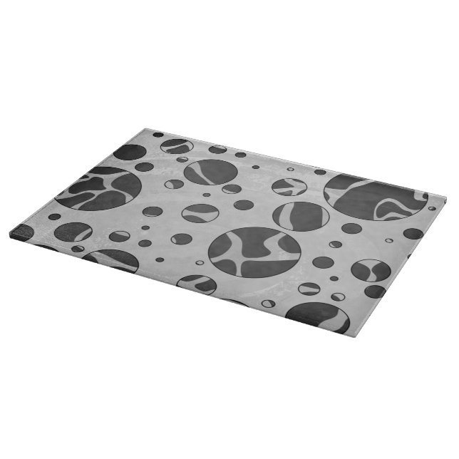 Giraffe Polka Dot Black and Light Gray Print Schneidebrett (Ecke)