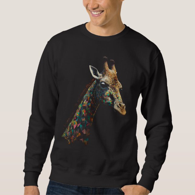 Giraffe Polygon Artwork  Animal Giraffe Sweatshirt (Vorderseite)