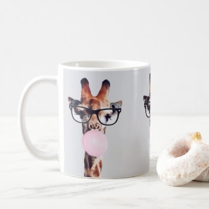 GIRAFFE PORTANT DES LUNETTES DE CAFÉ MUG