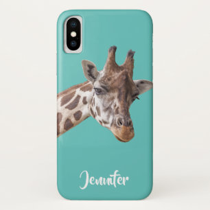 Giraffe Portrait auf Aquamarinen Personalisierten  title_seo2