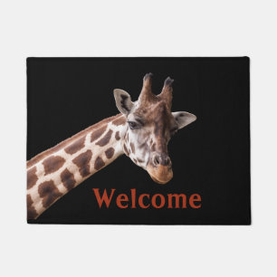 Giraffe Portrait auf Schwarz - Doormat Fußmatte