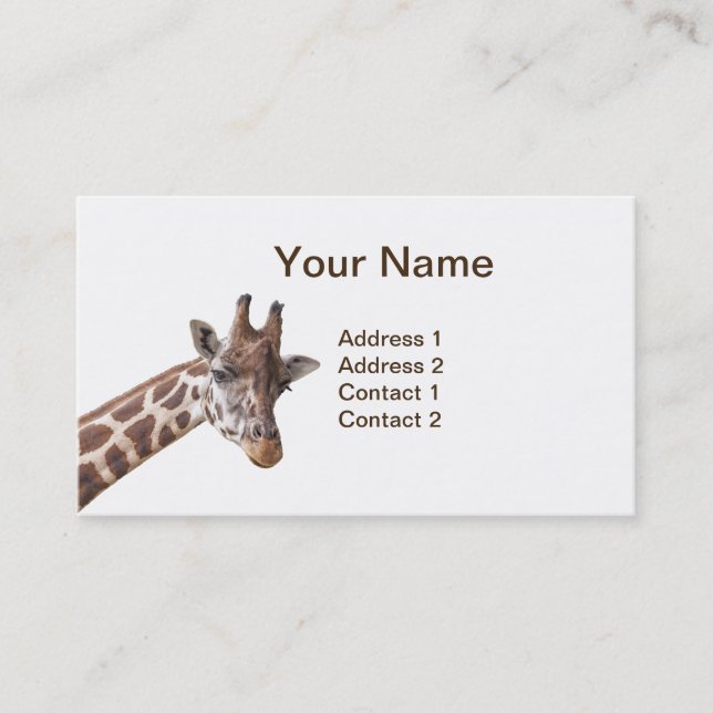 Giraffe Portrait Business Cards Visitenkarte (Vorderseite)