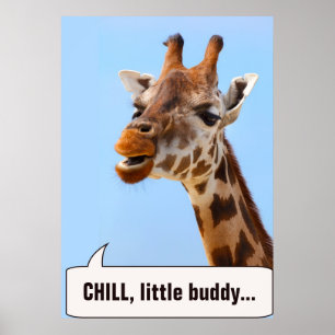 Giraffe Portrait, individualisierbares Textposter Poster