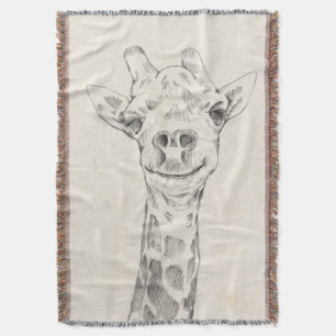Giraffe Portrait Sketch Decke