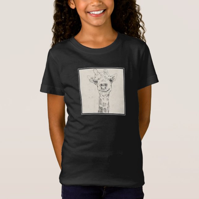 Giraffe Portrait Sketch T-Shirt (Vorderseite)