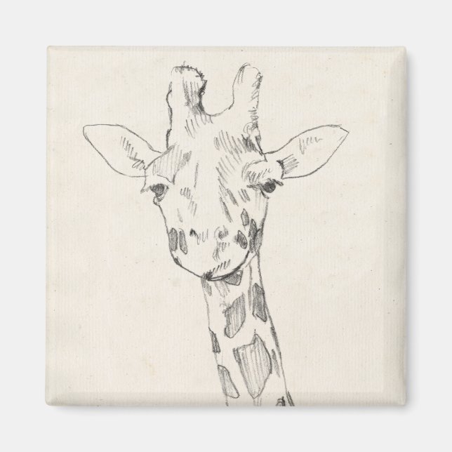 Giraffe Portrait | Zeichnung Magnet (Vorne)
