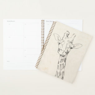 Giraffe Portrait Zeichnung Planer