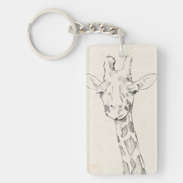 Giraffe Portrait | Zeichnung Schlüsselanhänger (Vorderseite)