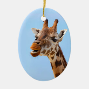 Giraffe Portraitdekoration Keramik Ornament