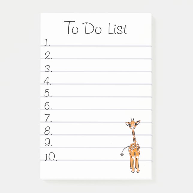 Giraffe Post-it Klebezettel (Vorderseite)