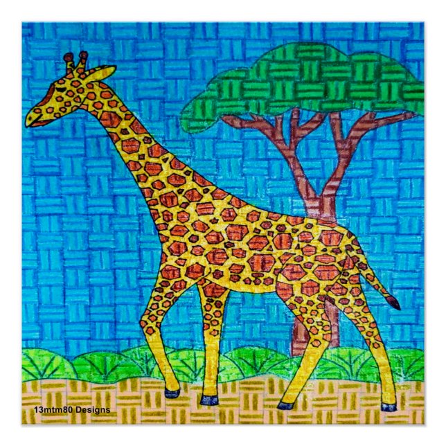 Giraffe - Poster Druck (Vorderseite)