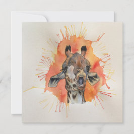 Giraffe-Postkartennotiz Dankeskarte