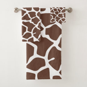 Giraffe Print, Braune Giraffe, Tierdruck, Jungle Badhandtuch Set