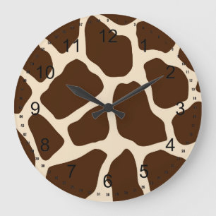 Giraffe Print Große Wanduhr