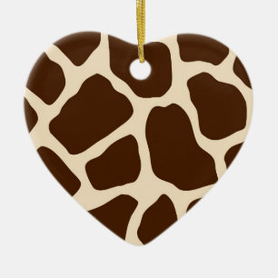Giraffe Print Keramik Ornament