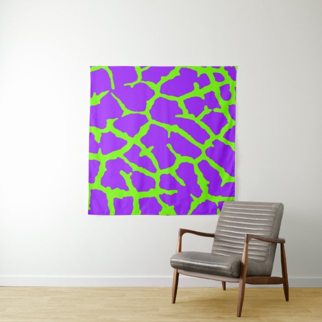Giraffe Print Mint Amethyst Wandteppich (Beispiel (Horizontal))