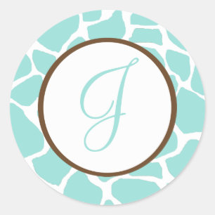 Giraffe Print Mit Monogramm Stickers