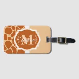 Giraffe Print Monogram Gepäckanhänger