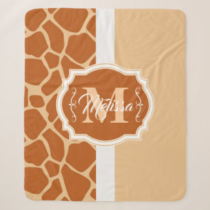 Giraffe Print Monogram Sherpadecke