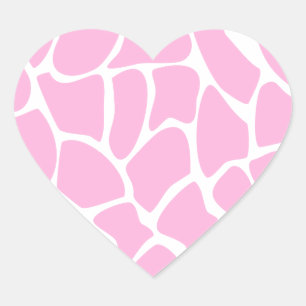 Giraffe Print Muster in Candy Pink. Herz-Aufkleber