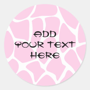 Giraffe Print Muster in Candy Pink. Runder Aufkleber