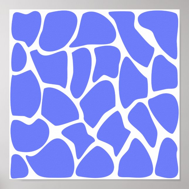 Giraffe Print Muster in Cornflower Blue. Poster (Vorne)
