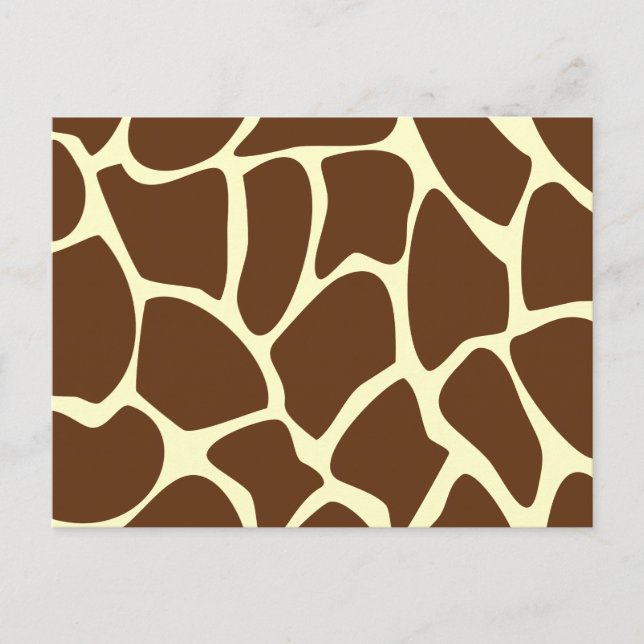 Giraffe Print Muster in Dunkelbraun. Postkarte (Vorderseite)