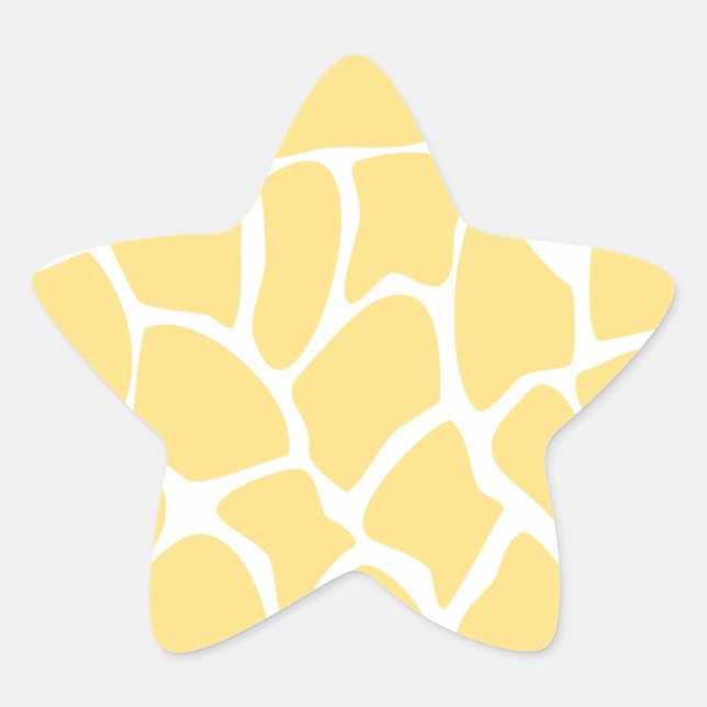 Giraffe Print Muster in Gelb. Stern-Aufkleber (Vorderseite)