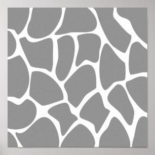 Giraffe Print Muster in Grau. Poster