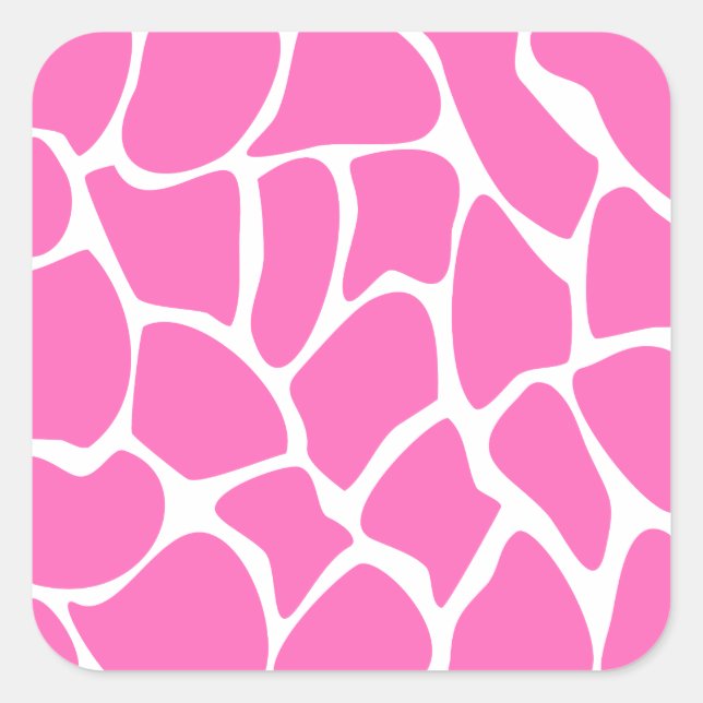 Giraffe Print Muster in Hellrosa. Quadratischer Aufkleber (Vorderseite)