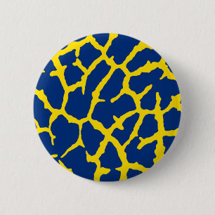 Giraffe Print Navy Yellow Button