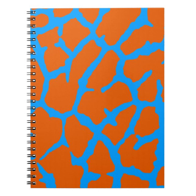 Giraffe Print Orange Cyan Notizblock (Vorderseite)