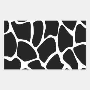 Giraffe Print Pattern. Design für Tierdrucke, schw Rechteckiger Aufkleber