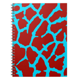 Giraffe Print Red Cyan Notizblock