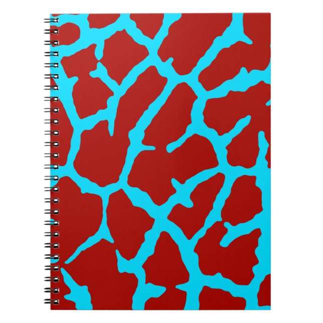 Giraffe Print Red Cyan Notizblock (Vorderseite)