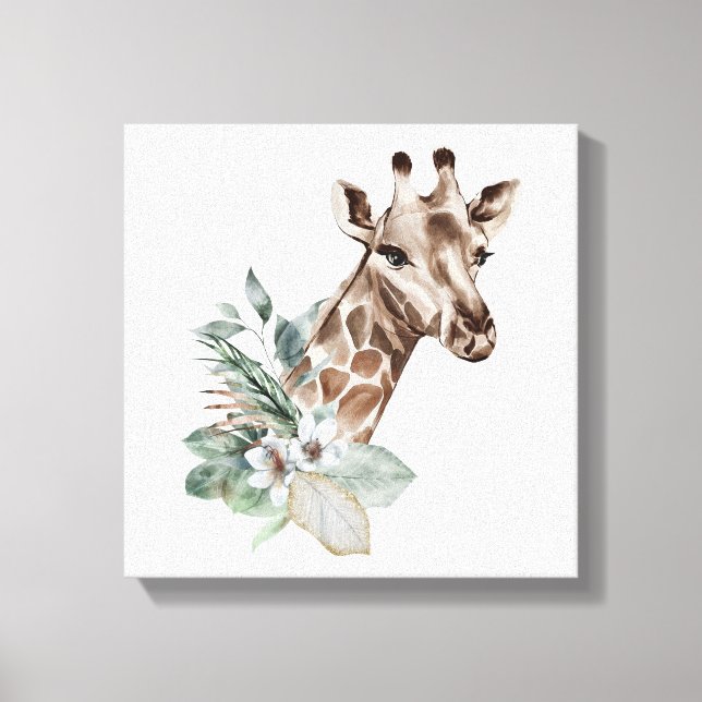 Giraffe Print Safari Tiere Leinwanddruck (Vorderseite)