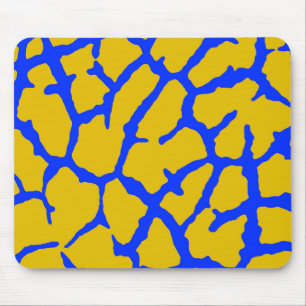 Giraffe Print Yellow Blue Mousepad