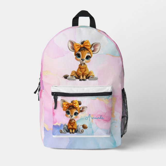 Giraffe Punkte-Schleife  Bedruckter Rucksack (Vorderseite)