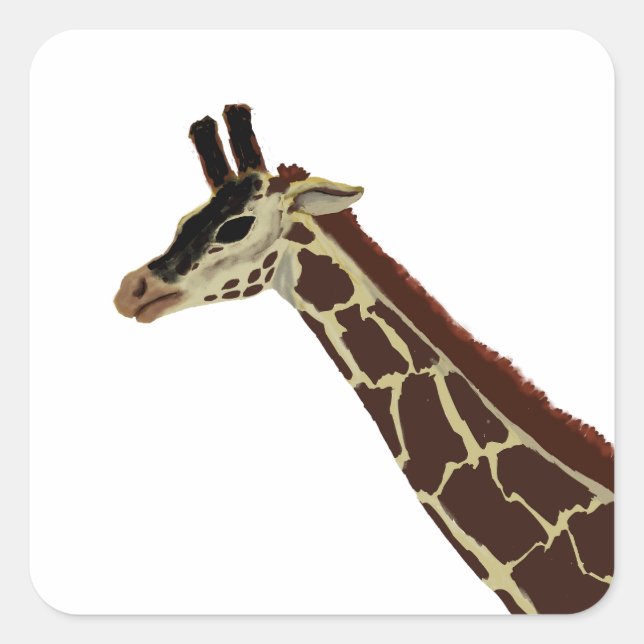 Giraffe Quadratischer Aufkleber (Vorderseite)