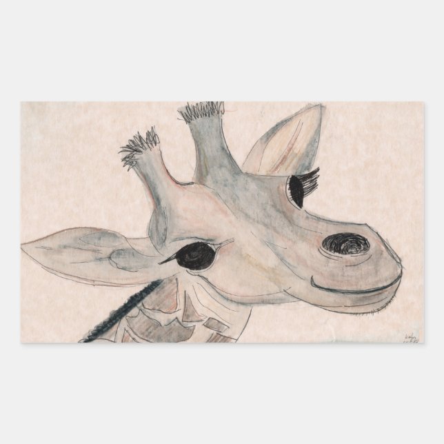 Giraffe Rechteckiger Aufkleber (Vorderseite)