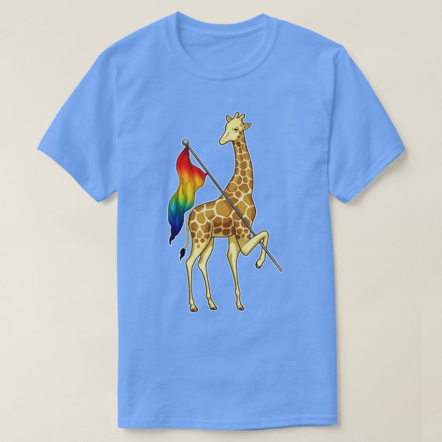 Giraffe-Regenbogenflagge T-Shirt (Design vorne)