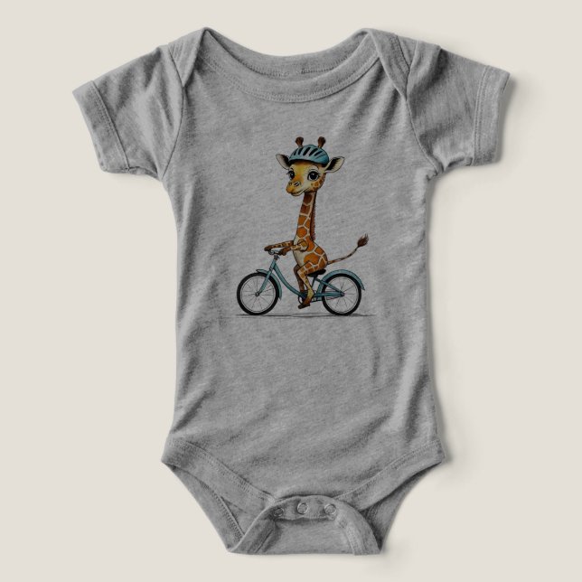 Giraffe Reiten mit dem Fahrrad - HandGezeichnet St (Design Vorderseite)