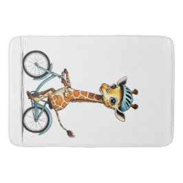 Giraffe Reiten mit dem Fahrrad - HandGezeichnet St Badematte