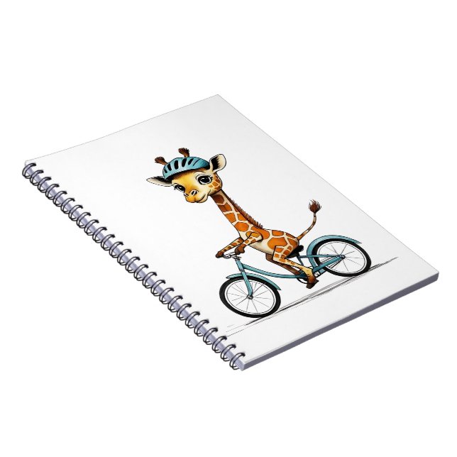 Giraffe Reiten mit dem Fahrrad - HandGezeichnet St Notizblock (Rechte Seite)
