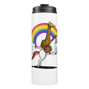 Giraffe-Reitendes-Einhorn-Magischer-Regenbogen-Lus Thermosbecher