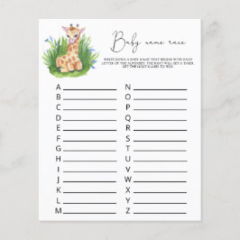 Giraffe - Rennen mit dem Namen des Kindes