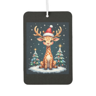 Giraffe Rentier Hut Santa Weihnachtsbaum Lustiges Autolufterfrischer