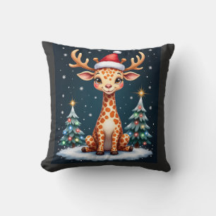 Giraffe Rentier Hut Santa Weihnachtsbaum Lustiges  Kissen