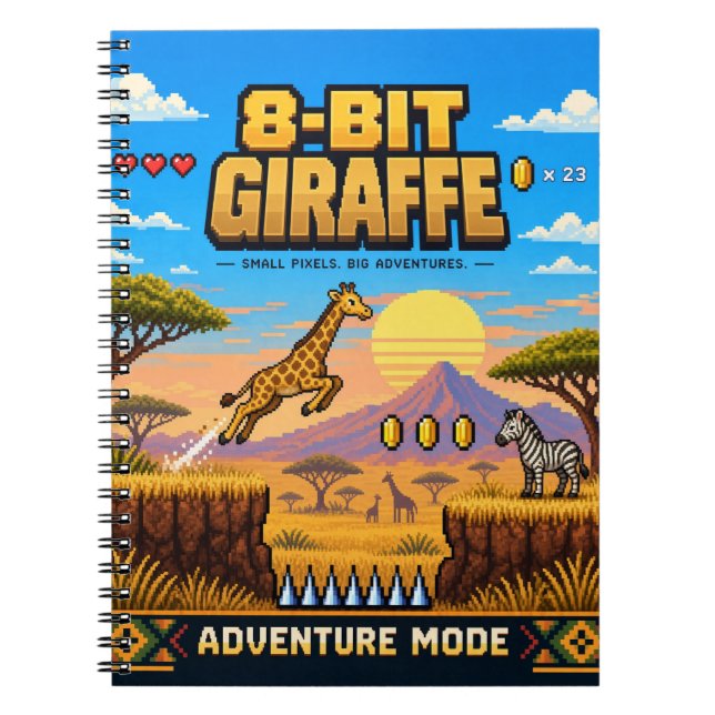 Giraffe, Retro-8-Bit-Pixel-Art Notizblock (Vorderseite)
